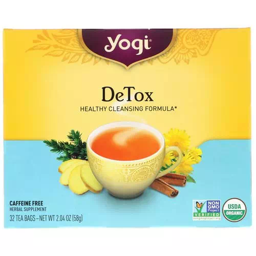 Yogi Tea, Detox, Caffeine Free, 32 Tea Bags, 2.04 oz (58 g) Review