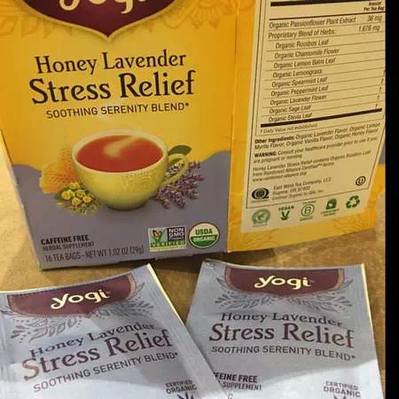 Organic, Honey Lavender Stress Relief, Caffeine Free