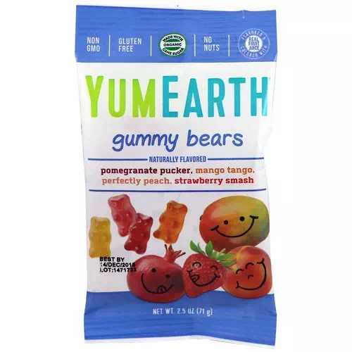 YumEarth, Gummy Bears, Assorted Flavors, 12 Packs, 2.5 oz (71 g) Each Review