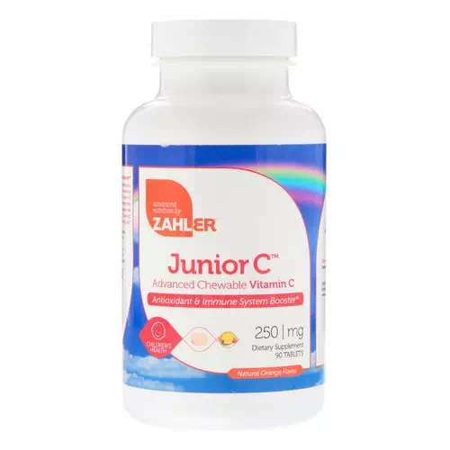 Zahler, Junior C, Advanced Chewable Vitamin C, Natural Orange Flavor, 250 mg, 90 Tablets Review