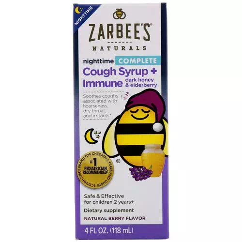 Zarbee's, Children's Complete Nighttime Cough Syrup + Immune, Natural Berry Flavor, 4 fl oz (118 ml) Review