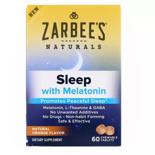Zarbee's, Sleep with Melatonin, Natural Orange, 60 Chewable Tablets Review
