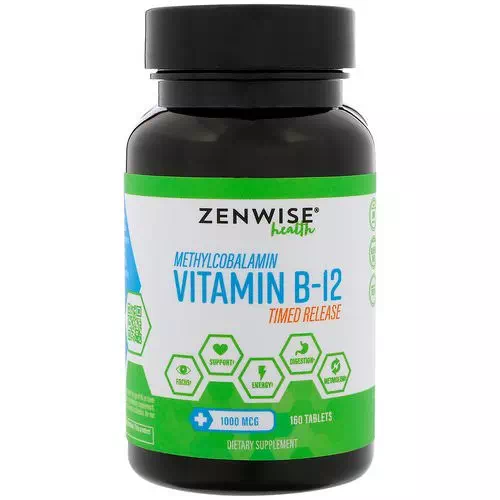 Zenwise Health, Methylcobalamin, Vitamin B-12, Timed Release, 1000 mcg, 160 Tablets Review