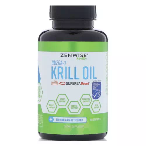 Zenwise Health, Omega 3, Krill Oil with SuperbaBoost, 60 Softgels Review